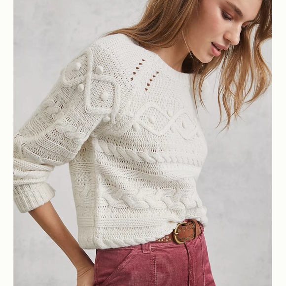 NWT Anthropologie Cable-Knit Sweater - Picture 3 of 7
